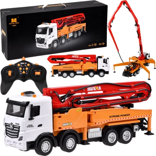 RC kravas automašīna ar betona sūkni Huina 1381 1:18 ar gaismām un skaņām