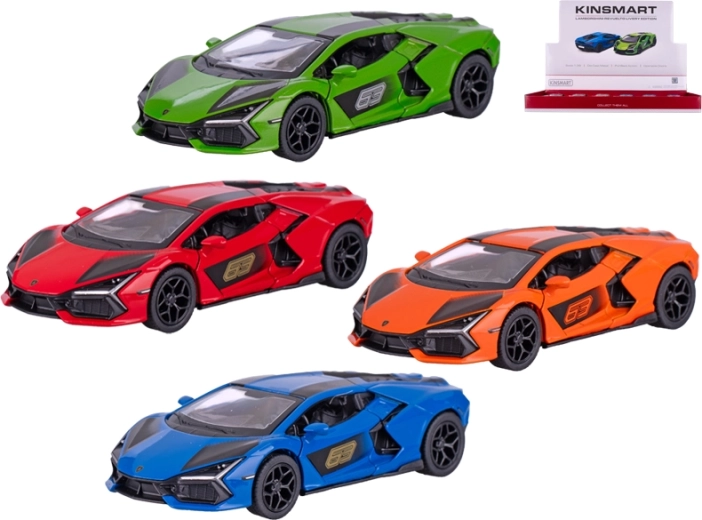 Metāla automašīnas modelis Lamborghini Revuelto 1:38 ar atpakaļgaitu