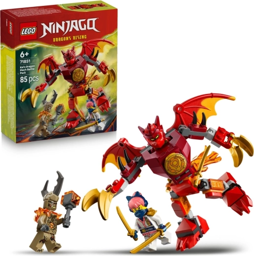 LEGO NINJAGO Kai kaujas komplekts ar pūķa mehānisko bruņutērpu