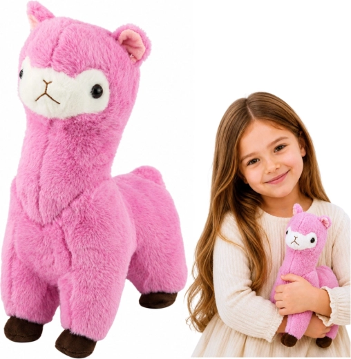 Plush alpaca (llama) pink 28 cm - 1 piece