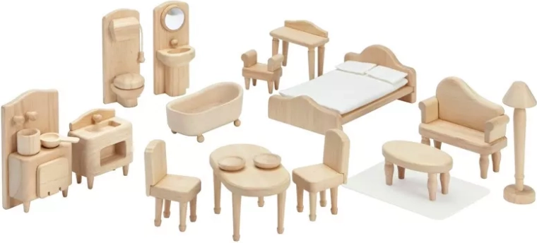Viktoriāņu mēbeļu komplekts leļļu namiņam PlanToys