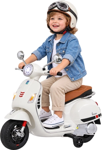 Bērnu elektriskais braucamrīks Vespa GTS 125, balts