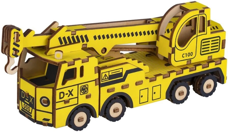 Woodcraft Wooden 3D Puzzle Crane Truck