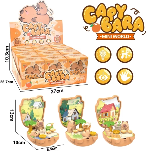 Capybara figurine in a box – 10 cm set