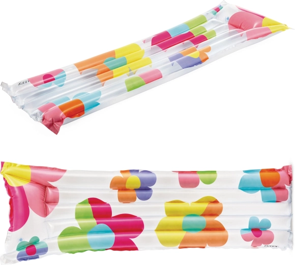 Inflatable water lounger with flowers INTEX 183 × 69 cm