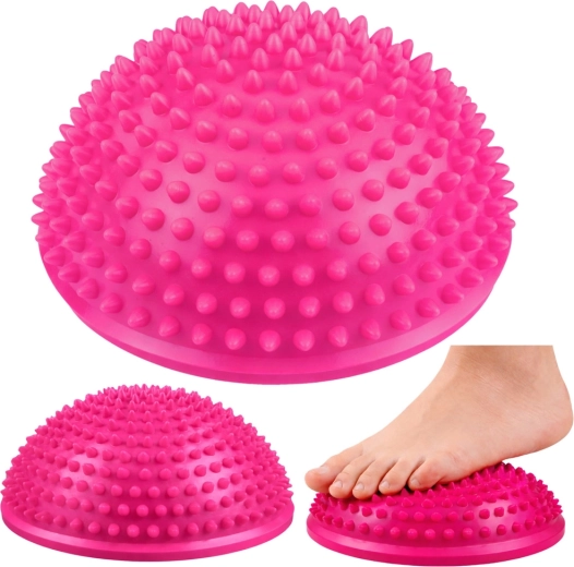 Sensorā līdzsvara puslode ar masāžas izcilnīšiem, rozā, 16 cm