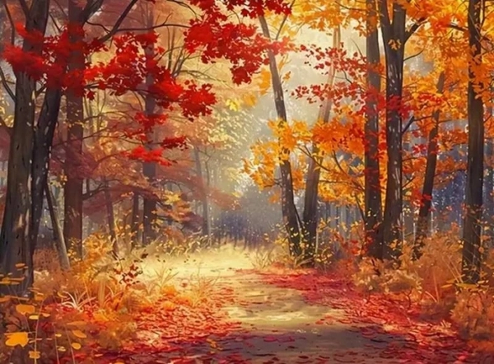 Norimpex gleznošana pēc numuriem “Krāsains rudens mežā” 40 × 50 cm