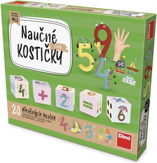 Dino koka skaitļu klucīši – 20 gab.