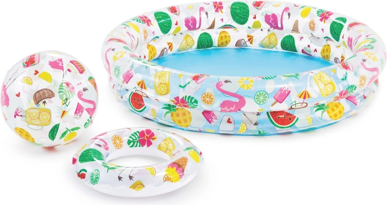 Piepūšamais baseiniņš ar peldriņķi un bumbu 122 × 25 cm Intex