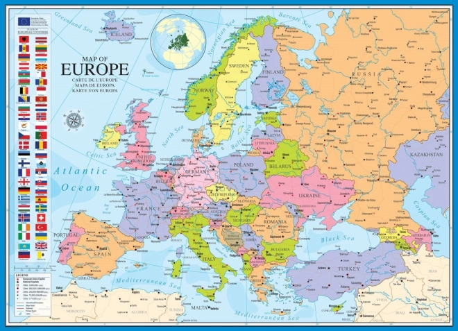 Puzle EUROGRAPHICS Eiropas karte, 1000 gabaliņi
