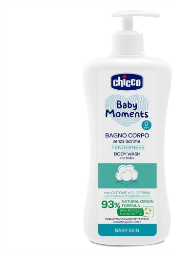 Chicco Baby Moments Tenderness ķermeņa šampūns ar dozatoru 500 ml