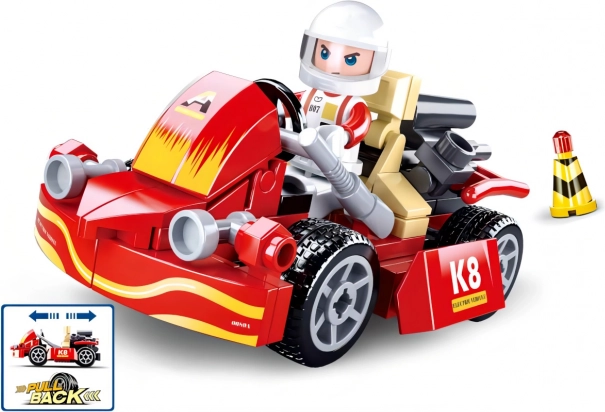 Sluban Town pull-back go-kart building set (89 pieces)
