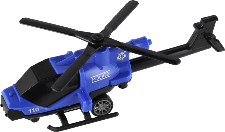 Policijas helikopters ar atpakaļ uzvelkamu mehānismu