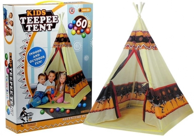 Bērnu indiāņu tipi ar bumbiņām 155 cm
