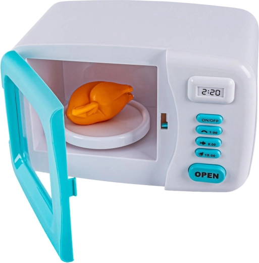 Light, sound and rotating plate for realistic play
