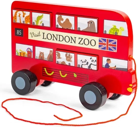 Velkamā koka Londonas autobusa rotaļlieta Bigjigs Toys