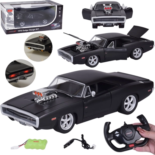 RC auto Dodge Charger R/T 1970 1:16 ar gaismām un skaņām