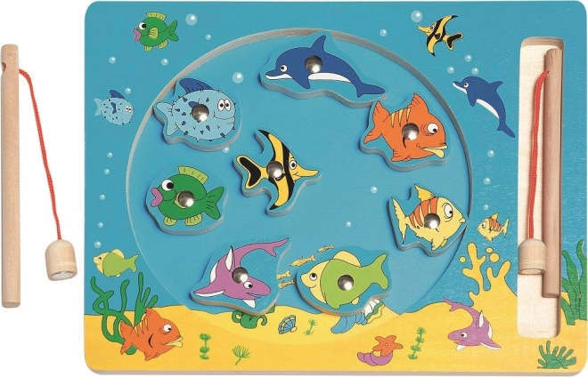 Woody magnetic fishing in a circle – wooden game