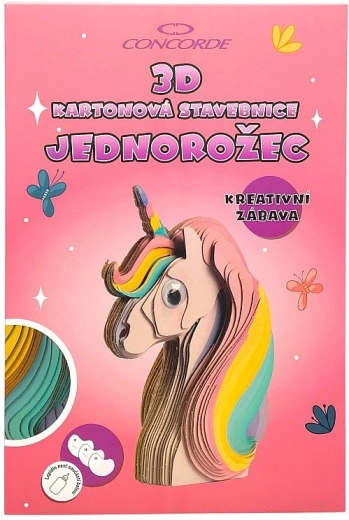 3D cardboard unicorn model kit
