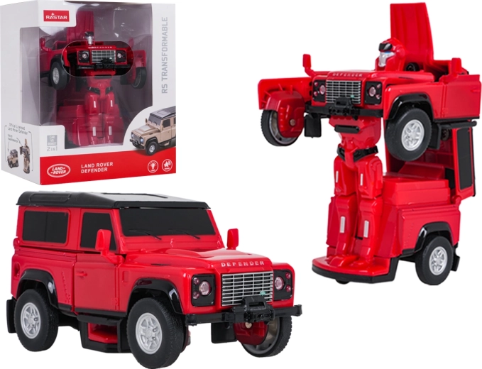 Transforming Car and Robot 2-in-1 Land Rover Defender RASTAR, Red