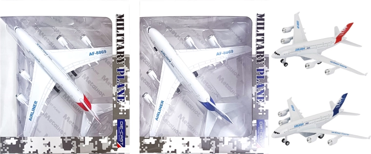 Metal airplane with effects 1:300, pull-back