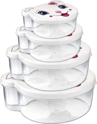 Set of 4 Zoo snack boxes with a cat design