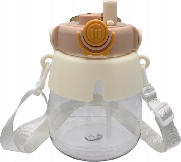 Kids’ water bottle with straw and strap 1 L
