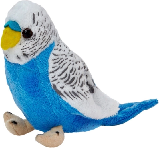White-blue budgerigar plush 13 cm