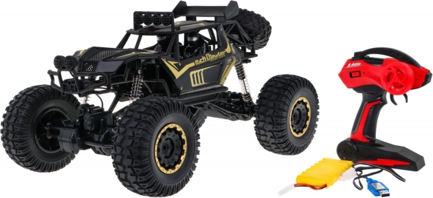 Metāla RC rock crawler 1:8 ar 4x4 piedziņu un LED bērniem no 3 gadu vecuma