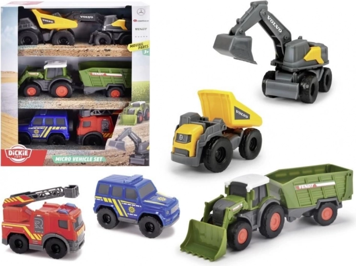 Dickie Toys CITY Micro transportlīdzekļu komplekts – 6 gab.
