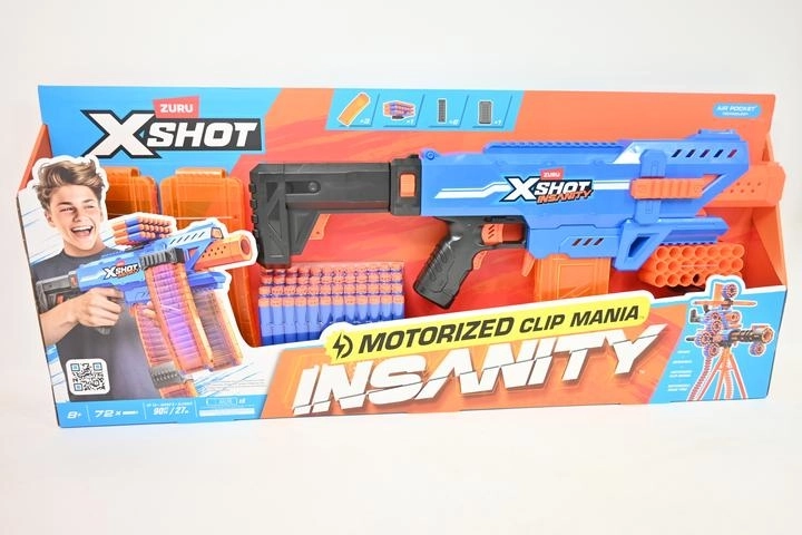 Motorizēts putu šautriņu blasteris Zuru X-Shot Insanity Clip Mania
