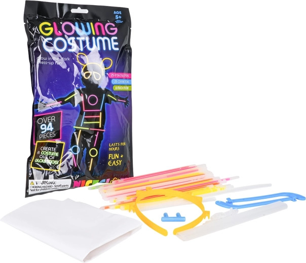 Set of fluorescent glow sticks, 94 pieces
