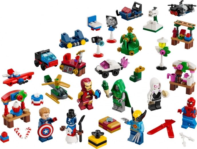 6 LEGO Marvel minifigūriņas ar svētku piederumiem