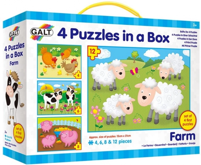 Farm Animals Puzzle 4-in-1 for Kids 3+