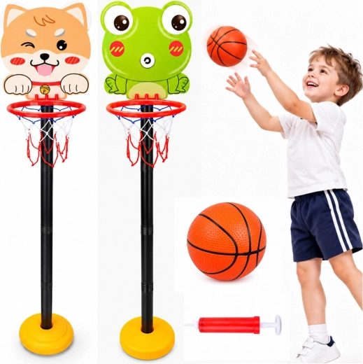 Children's adjustable basketball hoop with animal design 110 cm - 1 piece