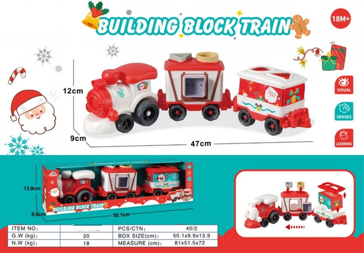 Christmas Train with Carriages and Shapes for Children