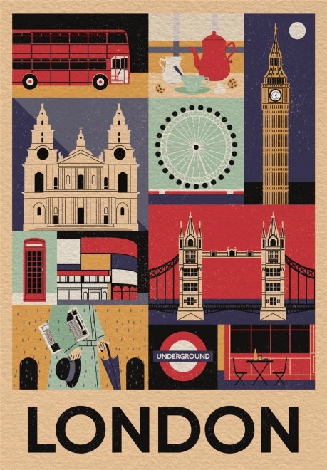 Puzle 1000 gab. Style in the City Londona – kompakta kaste CLEMENTONI