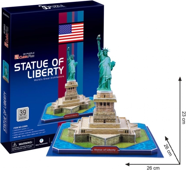 CubicFun 3D puzle Brīvības statuja 39 detaļas
