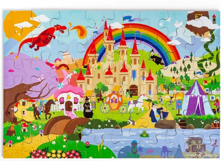 Bigjigs Toys puzle Fantāzijas pasaule – koka grīdas puzle