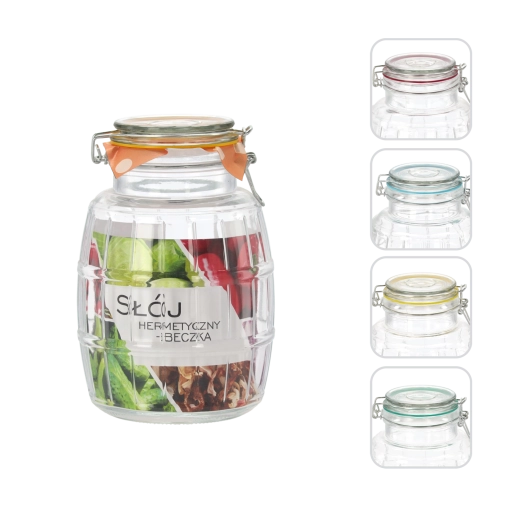 1.7 L Glass Jar with Hermetic Barrel-Shaped Closure
