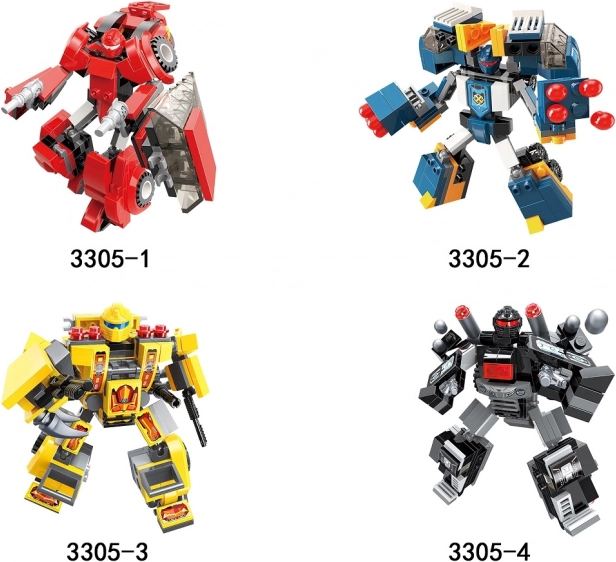 Qman konstruktors Blast Ranger komplekts – 4 robotu komplekts