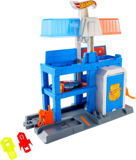 Komplektā metāla policijas auto 1:64