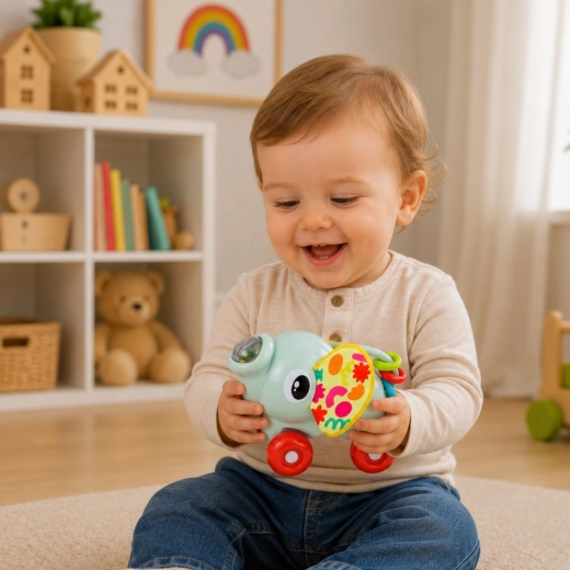Tactile elements: crinkly ears and movable beads