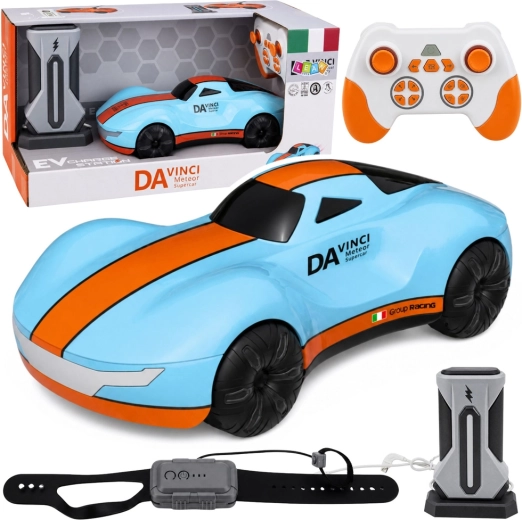 Racing RC car with remote control and gesture control, LED lights and smoke effect, 1:16 - 1 piece
