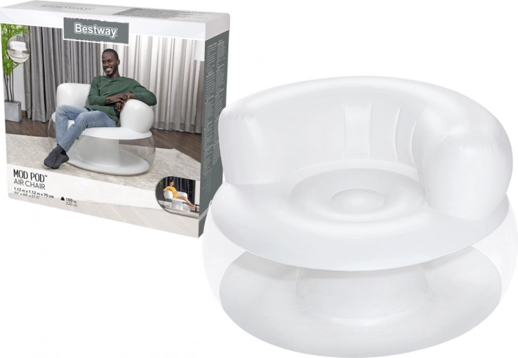 Piepūšamais krēsls Balts 112 x 112 x 70 cm Bestway