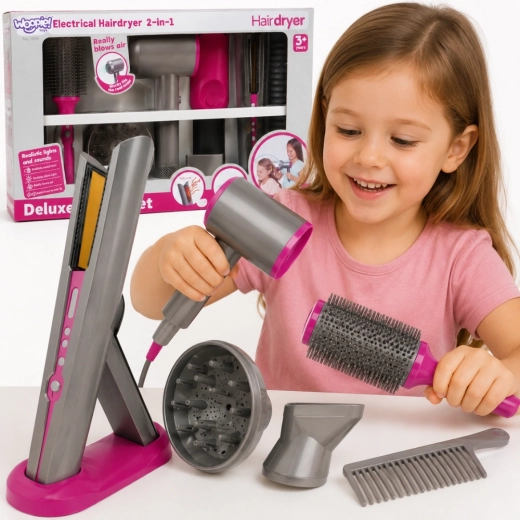 Woopie children's hairdressing set with hair dryer and straightener