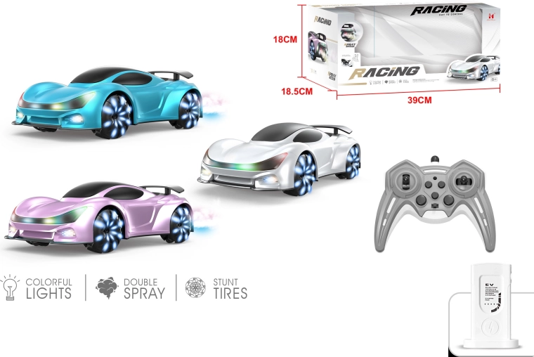 RC elektriskā tālvadības automašīna ar efektiem 24 cm – zila – 1 gab.