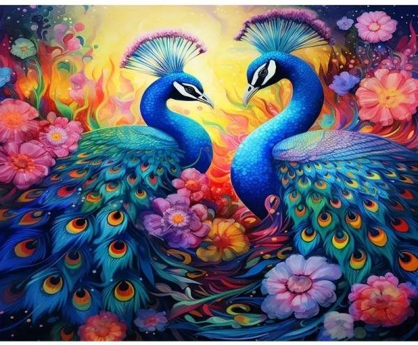Diamond Painting – Peacock Meeting 30 × 40 cm