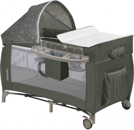 Ceļojumu gultiņa Lionelo Sven Plus Beige Olive