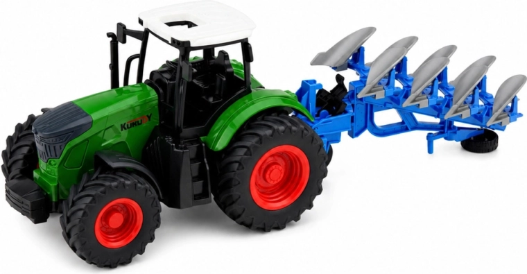 Tractor with attachable multi-share plow